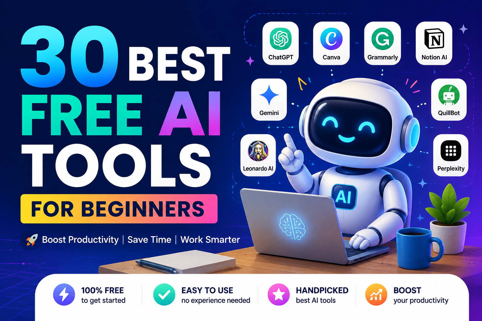30 Best Free AI Tools for Beginners